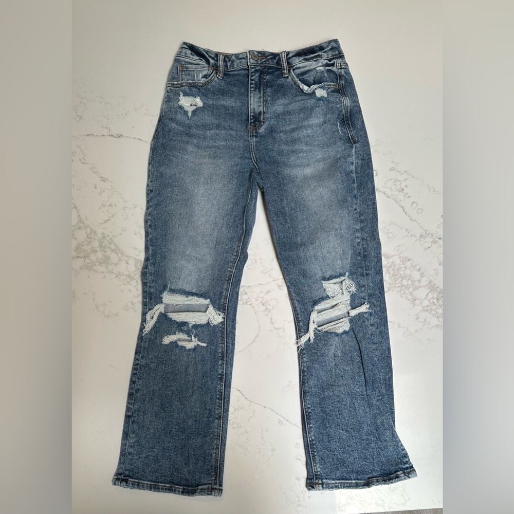 Willow & root high rise Distressed Cropped Rise Up Blue Jeans size 27 x 27